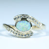 Natural Solid Australian Boulder Opal and Diamond Gold Ring - Size 6  US Code - V30