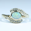 Natural Solid Australian Boulder Opal and Diamond Gold Ring - Size 6  US Code - V30