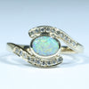 Natural Solid Australian Boulder Opal and Diamond Gold Ring - Size 6  US Code - V30
