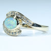Natural Solid Australian Boulder Opal and Diamond Gold Ring - Size 6  US Code - V30