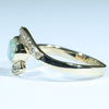 Natural Solid Australian Boulder Opal and Diamond Gold Ring - Size 6  US Code - V30