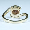 Natural Solid Australian Boulder Opal and Diamond Gold Ring - Size 6  US Code - V30