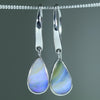 Natural Australian Solid Queensland Boulder Opal Silver Drop Earrings