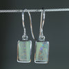 Silver Opal Drop Earrings - Opal Birthstone for October