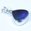 Australian Boulder Opal and Diamond Silver Pendant with Silver Chain (11mm x 10mm)  Code - Y239