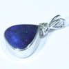 Australian Boulder Opal and Diamond Silver Pendant with Silver Chain (11mm x 10mm)  Code - Y239