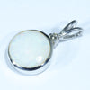 Sterling Silver - Solid Coober Pedy White Opal - Natural Diamond 