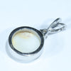 Coober Pedy Opal and Diamond Silver Pendant with Silver Chain (10mm x 10mm) Code - Y105