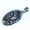 Australian Koroit Opal Matrix Silver Pendant with Silver Chain (20.5mm x 12.5mm)  Code - Y71