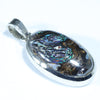 Australian Koroit Opal Matrix Silver Pendant with Silver Chain (20.5mm x 12.5mm)  Code - Y71