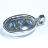 Australian Koroit Opal Matrix Silver Pendant with Silver Chain (20.5mm x 12.5mm)  Code - Y71