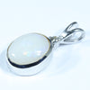 Sterling Silver - Solid Coober Pedy White Opal - Natural Diamond