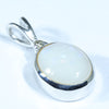 Coober Pedy Opal and Diamond Silver Pendant with Silver Chain (10mm x 8mm) Code - Y94