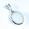 Coober Pedy Opal and Diamond Silver Pendant with Silver Chain (10mm x 8mm) Code - Y94