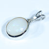 Coober Pedy Opal and Diamond Silver Pendant with Silver Chain (10mm x 8mm) Code - Y94