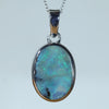 Natural Australian Boulder Opal Silver Pendant