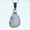 Natural Australian Boulder Opal Silver Pendant
