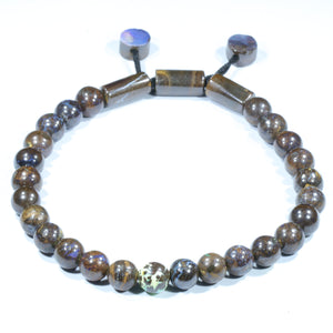 Natural Australian Boulder Opal Matrix Adjustable Bracelet