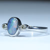 Sterling Silver - Solid Queensland Boulder Opal - Natural Diamonds