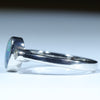 Australian Solid Boulder Opal and Diamond Silver Ring - Size 7 Code CC435