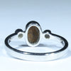 Australian Solid Boulder Opal and Diamond Silver Ring - Size 7 Code CC435