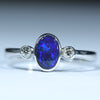 Black Opal Silver October Birthstone Ring - Australian Opal Shop - Gold Coast