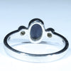 Australian Black Opal and Diamond Silver Ring - Size 7.75 Code CC449
