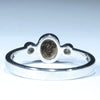 Australian Solid Boulder Opal and Diamond Silver Ring - Size 8.25 Code CC445