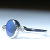 Australian Black Opal and Diamond Silver Ring - Size 6.25 Code CC441
