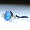 Sterling Silver - Solid Lighting Ridge Black Opal - Natural Diamonds
