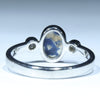 Australian Black Opal and Diamond Silver Ring - Size 6.25 Code CC441