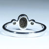 Australian Solid Boulder Opal and Diamond Silver Ring - Size 8.75 Code CC443