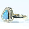 Solid Queensland Boulder Opal Gold and Diamond Ring