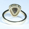 Australian Solid Boulder Opal and Diamond Gold Ring - Size 6.75 US Code V31