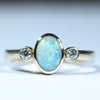 Natural Australian Boulder Opal Gold and Diamond Ring