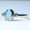 10k Gold - Solid Queensland Boulder Opal - Natural Diamonds