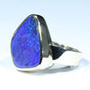 Natural Solid Australian Boulder Opal Gold Ring - Size 7.25 Code - V35