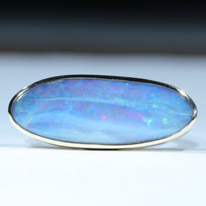 Natural Australian Boulder Opal Gold Ring