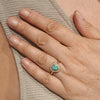 Australian Solid Boulder Opal and Diamond Gold Ring - Size 6.75 US Code V31