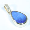 Natural Australian Boulder Opal and Diamond Gold Pendant (12mm x 9mm) Code - Z95