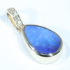 Natural Australian Boulder Opal and Diamond Gold Pendant (12mm x 9mm) Code - Z95