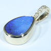 Natural Australian Boulder Opal and Diamond Gold Pendant (12mm x 9mm) Code - Z95