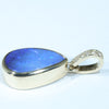 Natural Australian Boulder Opal and Diamond Gold Pendant (12mm x 9mm) Code - Z95