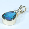Natural Australian Boulder Opal and Diamond Gold Pendant (8.5mm x 7.5mm) Code - Z86
