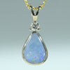Lightning Ridge Dark Opal and Diamond Gold Pendant (9mm x 7mm) Code - Z96