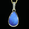 Natural Australian Boulder Opal and Diamond Gold Pendant (12mm x 9mm) Code - Z95