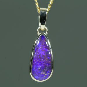 Natural Australian Boulder Opal Gold Pendant - Australian Opal Shop