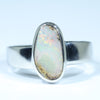 Natural Australian Boulder Opal Silver Ring