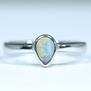 Natural Australian Boulder Opal Silver  Ring