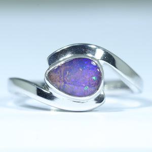 Natural Australian Boulder Opal Silver Ring - Australian Opal Shop - Gold Coast
